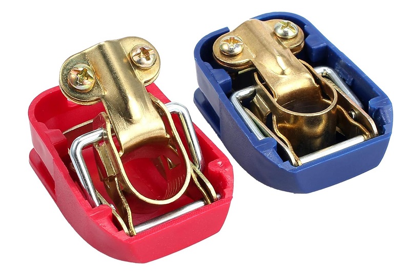 Клеммы для аккуумулятора , быстроразъёмная c предохранительными колпаками.