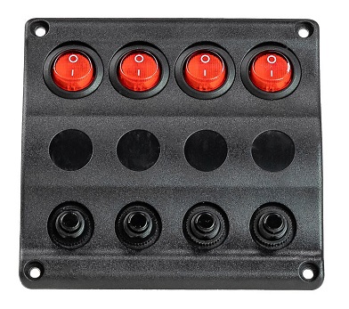 панель бортового питания диодная индикация, 4 переключателя