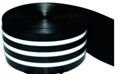 лента привальная с брызгоотбойником 65мм черно-белая