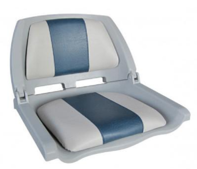 Сидение складное серое тип "Турист" с подушками серо-голубого цвета Сидение складное серое тип "Турист" с подушками серо-голубого цвета