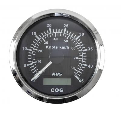GPS-спидометр аналоговый 0-45 узлов, черный циферблат, д.85мм GPS-спидометр аналоговый 0-45 узлов, черный циферблат, д.85мм