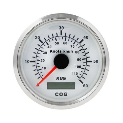 GPS-спидометр аналоговый 0-60 узлов, белый циферблат, нержавеющий ободок, выносная антенна, д. 85 мм GPS-спидометр аналоговый 0-60 узлов, белый циферблат, нержавеющий ободок, выносная антенна, д. 85 мм